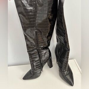 BILLINI Knee High Wide Calf Crocodile Boots